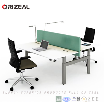 Poste de travail / table de bureau de taille réglable d&#39;ordinateur de bureau d&#39;Uplift de bureau de la personne 2 de double